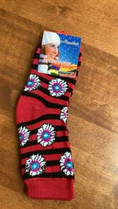 lot 184 image: Maoquanwa Womens Thermal Socks Red Black Striped Floral -&nbsp