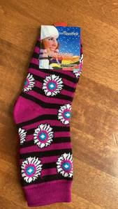 lot 185 image: Maoquanwa Womens Knit Socks Striped Floral Pattern -&nbsp