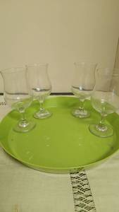 lot 202 image: Set of 4 Clear Glass Stemmed Goblets -&nbsp