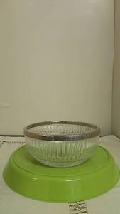 lot 214 image: Glass Bowl with Metal Rim