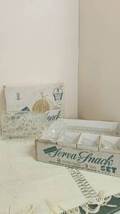 lot 220 image: 2 full brand new sets Anchor Hocking Glass Serva Snack Set 3 Cups Serving Tray -&nbsp