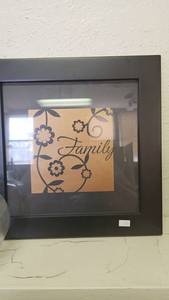 lot 232 image: Framed Wall Art Print Family Floral Design Black Frame -&nbsp