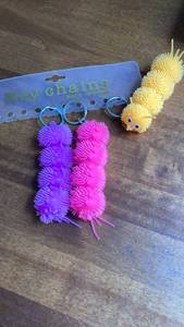 lot 235 image: Key Chains Made in China 3 Pack Purple Pink Spiky Ball -&nbsp