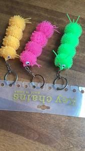 lot 236 image: creature  3 Pack Keychain Sensory Toys Yellow Pink Green -