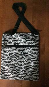 lot 254 image: Zebra Pattern Shoulder Bag with Black Strap and Metal Closures