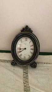 lot 281 image: Oval Table Clock with Roman Numerals Paris 1885 -&nbsp