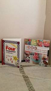 lot 324 image: The Four Ingredient Cookbooks &amp 1000 Ideas for Decorating Cupcakes Cookies &amp Cakes 2 Book Lot -&nbsp