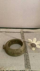 lot 334 image: Circular Watering Can Sprinkler Head with Perforated Design and flower head -&nbsp
