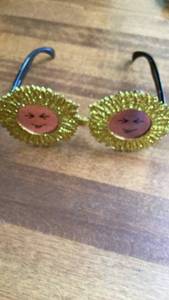 lot 336 image: shy Novelty Sunglasses with Gold Sequin Smiley Face Frames -&nbsp