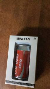 lot 155 image: Mini Fan Coca-Cola Zero USB Rechargeable 3 Ages