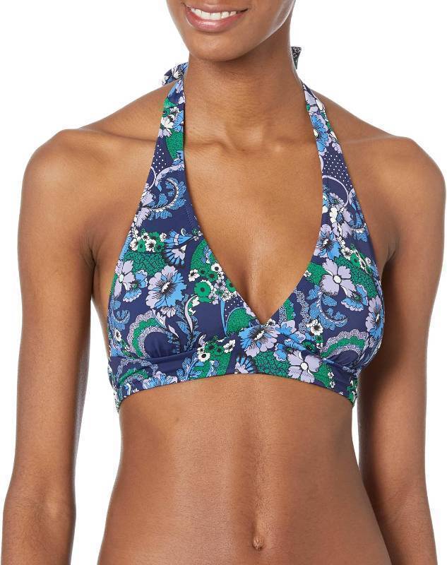 lot 65622 image: Amazon Essentials Womens Light-Support Padded Tie Halter Bikini Swimsuit Top XL