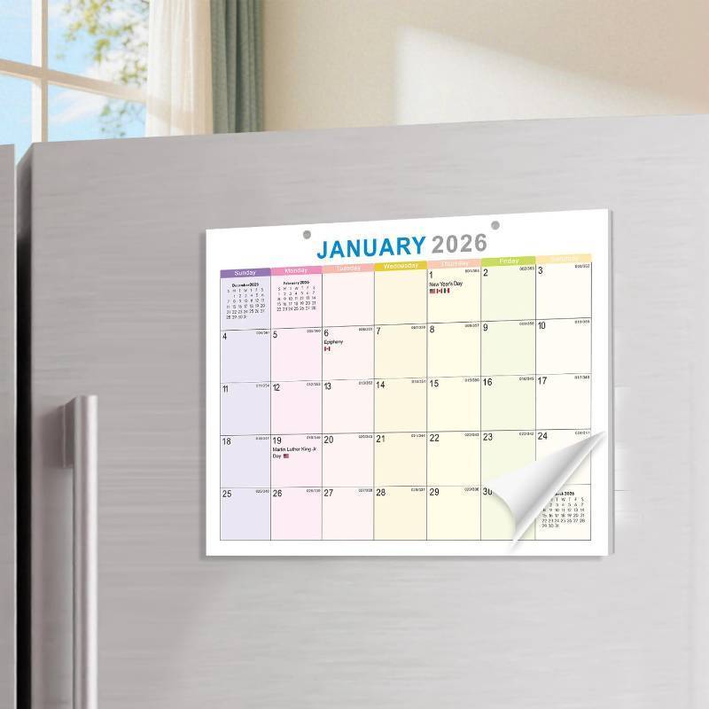 lot 67535 image: 2026 Magnetic Calendar for Refrigerator,8x10with Soft Magnetic Strips