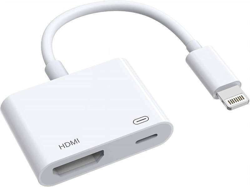 lot 67566 image: Lightning to HDMI Adapter, Apple MFi Certified iPhone iPad to HDMI Adapter, 1080P Lightning to Digital AV Sync Screen Connector Cable for iPhone 14 13 12 11 XS XR X 8 7 iPad to TV Projector Monitor