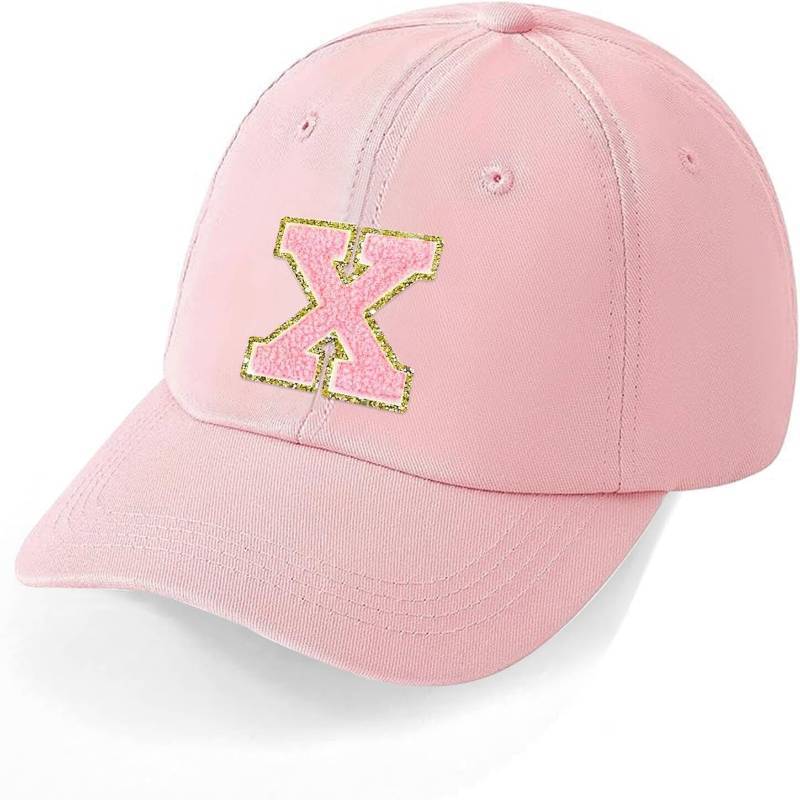lot 67576 image: Baseball Hat Pink with Letter X for Women Adult,Personalized Baseball Cap,Adjustable Size,Sun Cap,Fishing Hat,Monogrammed Giftss for Women,Mom,Friend,Sister,Daughter,Teen Girls
