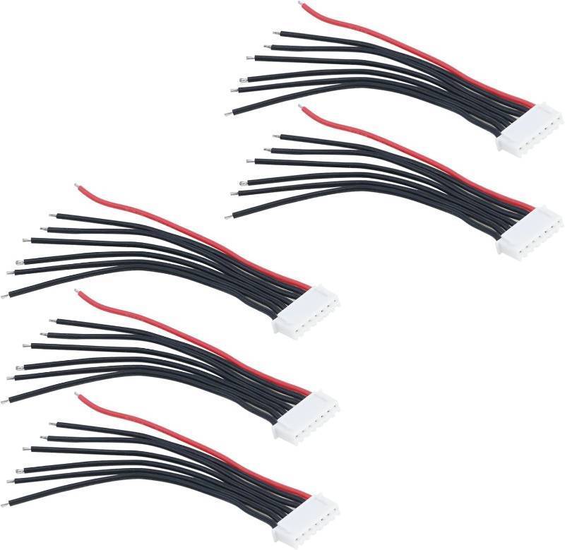 lot 67632 image: Antrader 3.9-inch JST-XH 6S Balance Plug Extension Cable Battery 22AWG Charging Wire for Li-Po Batteries, 22.2V, 5pcs