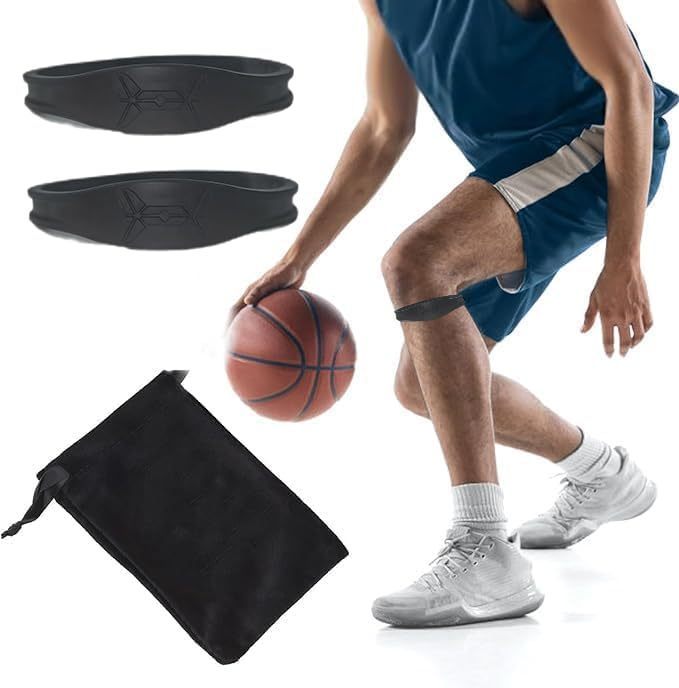 lot 67643 image: Patella Bands Patellar Tendon Strap for Knee Bands Pain Relief for Basketball Tendonitis Running Men Women 2 Packs (Black)