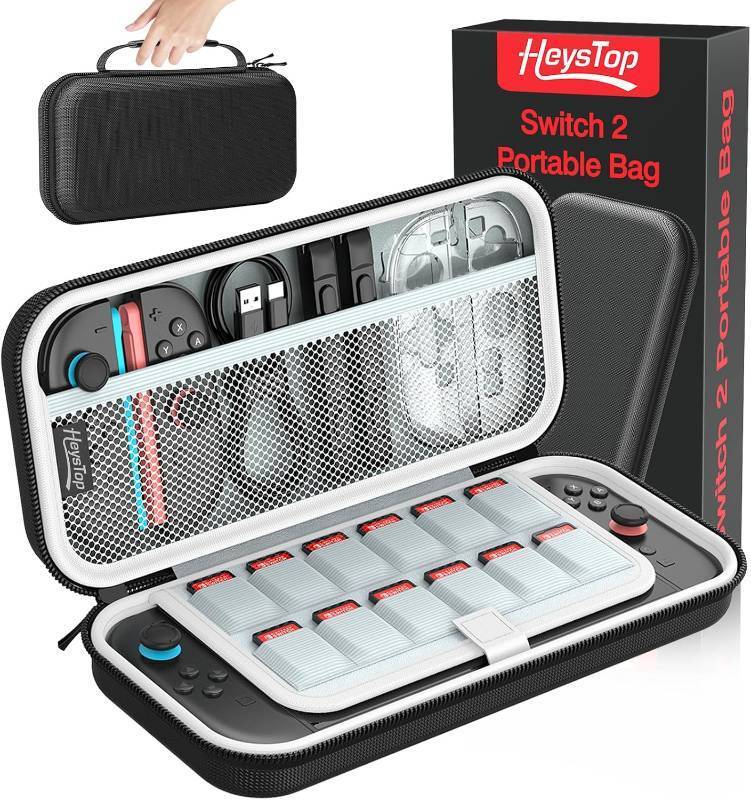 lot 67655 image: HEYSTOP Switch 2 Case for Nintendo Switch 2 2025, Portable Carrying Case for Switch 2 Console, Travel Cases Compatible with Nintendo Switch 2 Accessories, black