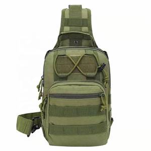 lot 66713 image: Tactical Chest Bag Single Shoulder Pack Molle Tactical Sling Bag Cross Body NEW GREEN