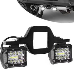 lot 85596 image: 60W LED Pods Tow Hitch Mounting Bracket Kit - Dual Light Bar Combo Beam New