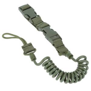 lot 85609 image: Quick Release Retractable Hanging Rope Sling Tactical Pistol Lanyard GREEN