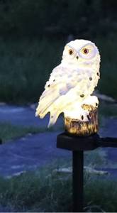 lot 85611 image: Owl Light Solar Powered Pathway Lawn Led Lights for Landscape Waterproof WARM WHITE