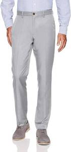lot 85616 image: Mens Slim-Fit Flat-Front Dress Pant 40W X 29L GREY