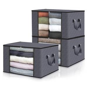 lot 85623 image: Double Zippered 60L Storage Bags for Bedding, Clothes, Clear Window & Handles