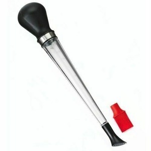 lot 85626 image: NEW Cuisipro 2-in-1 Baster With Silicone Brush Head and Shower Attachment, Black