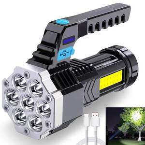 lot 5599 image: NEW Flash Light LED wBattery Indicator 100,000 Lm Rechargable Flashlight