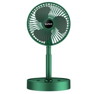 lot 5642 image: NEW Foldable Telescopic USB Desk Fan Quiet Mini Personal Fan with Phone Stand Green