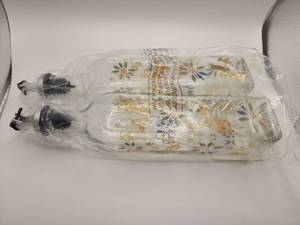 lot 67690 image: Decorative Floral Ceramic Dish Oil Pour Bottles. Set of 2.