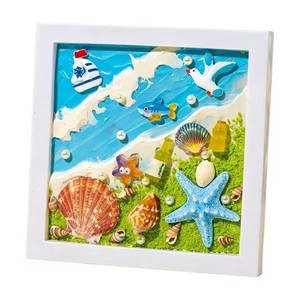 lot 67692 image: Craft Gifts, Adult Craft Kit, Arts And Crafts Supplies, DIY Ocean Themed Mosaic Art Frame Kit, Creative Handmade Craft Decor for Home Wall Tabletop Display, Complete DIY Art Project Set, 6.88in