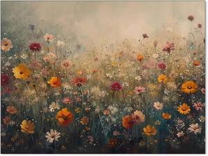 lot 67731 image: AEDNX Landscape Wildflower Oil Painting Wall Art Nature Botanical Poster Mid Century Vintage Floral Canvas Prints for Living Room Dorm Bedroom Wall Decor 12X16 inch Unframed