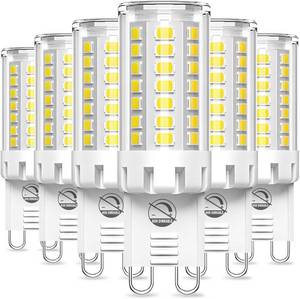 lot 67741 image: G9 Bulb Daylight White 6000K 4W, Non-Dimmable, 120V, 400LM G9 LED Light Bulb for Chandelier (Equivalent 40 Watt Halogen Replacement), 6 Pack