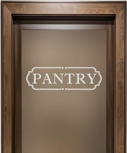 lot 67752 image: Pantry Door Decal Kitchen White Vinyl Lettering 18 x 5.5 Inch  1 white die-cut vinyl decal for pantry doors with transfer tape for smooth surface use