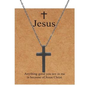 lot 67758 image: MILAKOO Cross Pendant Necklace Multi-layered Choker Crucifix Inspiration Bible Verse Card Baptism Confirmation Gifts