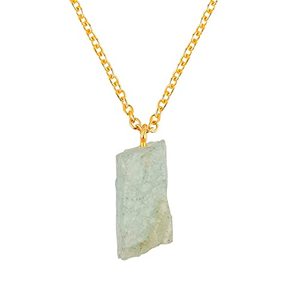 lot 67765 image: TGH Natural Raw Gemstone Pendant Necklace - Handmade Crystal Stone Jewelry for Women - 162 Inch Gold Plated Brass Chain - AAA Grade