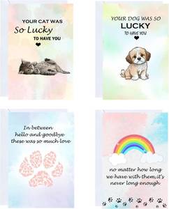 lot 67766 image: wootile Loss of Pet Sympathy Cards 12 Pcs Sympathy Cards Thoughtful Sympathy Card -Dogs Cats and All Pets Grief Bereavement Greeting Cards for Pet Lovers,Dog Groomers,Pet Grooming,Vets (Sympathy)