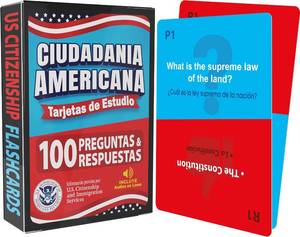 lot 67767 image: US Citizenship Test Study Guide 2020, Ciudadania Americana 2020 en Espa ol. SPANISH & ENGLISH ( 100 Flash Cards  Audios Online) - 100 Official USCIS Questions & Answers. Ciudadania 2020.