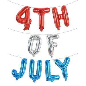 lot 67775 image: TONIFUL 16 Inch 4th of July Balloons Banner Fourth of July Letter Foil Balloons Decoration - great for Patriotic Party Supplies 4th of July Independence Day Labor Day Party Decoration
