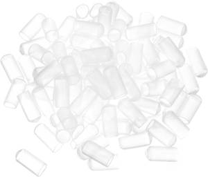 lot 67777 image: 200pcs Rubber End Caps 6.5mm ID Vinyl PVC Round Tube Bolt Cap Cover Screw Thread Protectors Clear