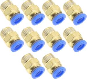 lot 67779 image: 10PCS Straight Pneumatic Push-in Fitting 14 Inch Male to 8 mm Tube OD Push to Quick Compressed Air Connection Plug