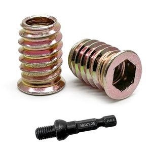 lot 67800 image: M8x20mm Hex Socket Drive Furniture Flanged Screw-in Nut,Color Zinc Plated Carbon Steel Hex Socket Drive Furniture Flanged Screw-in Nut,Threaded Inserts Nuts with 1Pcs Nut Driver(40Pcs)