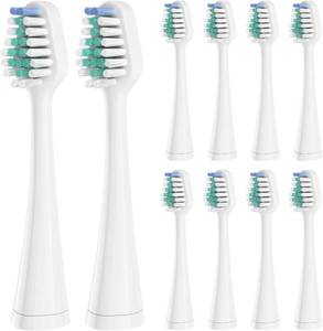 lot 67812 image: Replacement Toothbrush Heads for Waterpik Complete Care 5.09.0, and Compatible with AquaSonic Duo and Home Dental Center Electric Toothbruh, 10 Count(Pack of 1), White