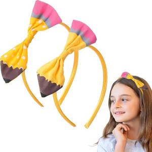 lot 67813 image: Vodolo Back To School Pencil Headband for Girls,2PCS Funny First Day of School Head Band Supplies,Cute Bow Hair Accessories Back To School Outfits for Girls Hairband Student Uniform Accessories Gift
