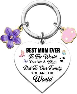 lot 67815 image: Mothers Day Gifts for Mom Best Mom Keychain Cool Gifts for Moms Birthday Mothers Day Gifts from Daughter Son Moms Birthday Gift Ideas Anniversary Thanksgiving Gifts for Mom, Silver, Small