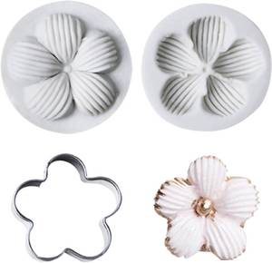 lot 67820 image: SK Plum Blossom Flower Silicone Fondant Mould Kitchen Sugar Paste Baking Mould