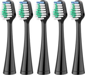 lot 67829 image: Replacement Toothbrush Heads for Waterpik Complete Care 5.09.0, and Compatible with AquaSonic Duo and Home Dental Center Electric Toothbruh, 5 Count(Pack of 1), Black