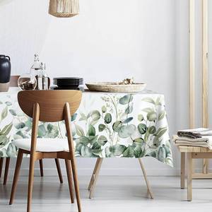 lot 67852 image: JOYPLUS Sage Green Eucalyptus Leaves Fabric Waterproof Tablecloth,Rectangle Watercolor Wrinkle Oil-Proof Resistant Table Cover for Dining Table, Buffet Parties and Camping, Mint Color (60 x 84)