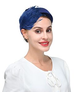 lot 67867 image: Zivyes Feather Headband Tea Party Hats for Women Roaring 20s Accessories Cocktail Headpiece Padded Hair Hoop Brides Gifts